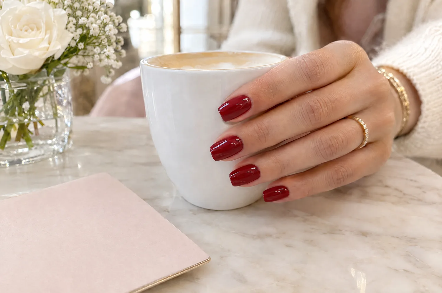 Rouge cerise — après | Chez Naima Nail's